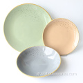 12pcs Hot Selling Πολυτελές χρώμα Glaze Stoneware σερβίτσιο